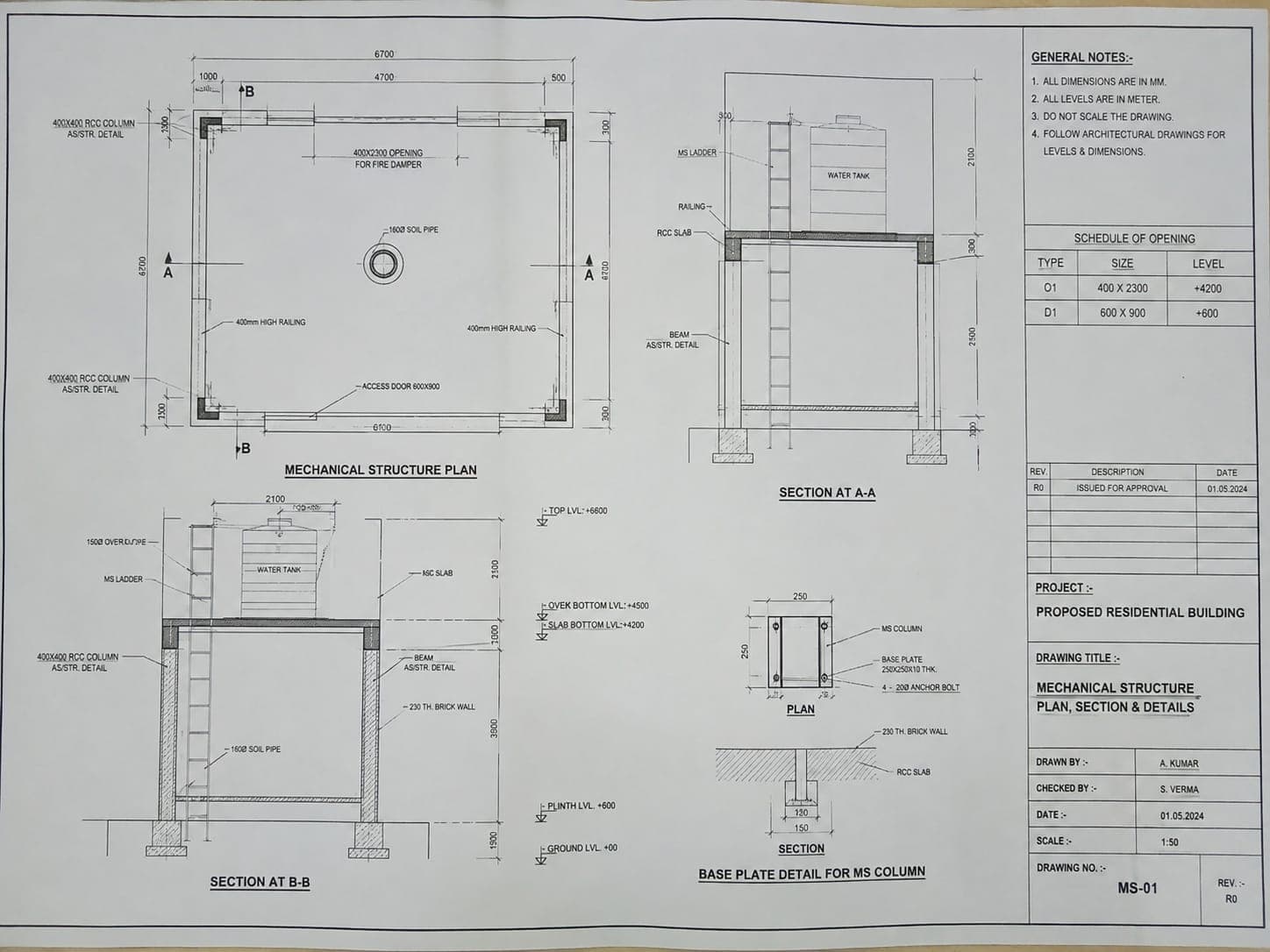 Structural Drawing (With Mechanical Steel)